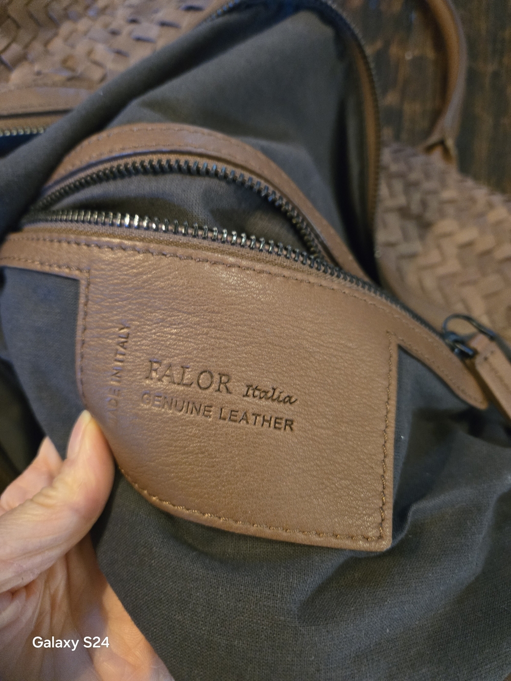 Woven Shoulder Tote Bag in Brown - Picture 3 of 10